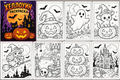 Halloween Coloring Page: Ghosts & Pumpkins