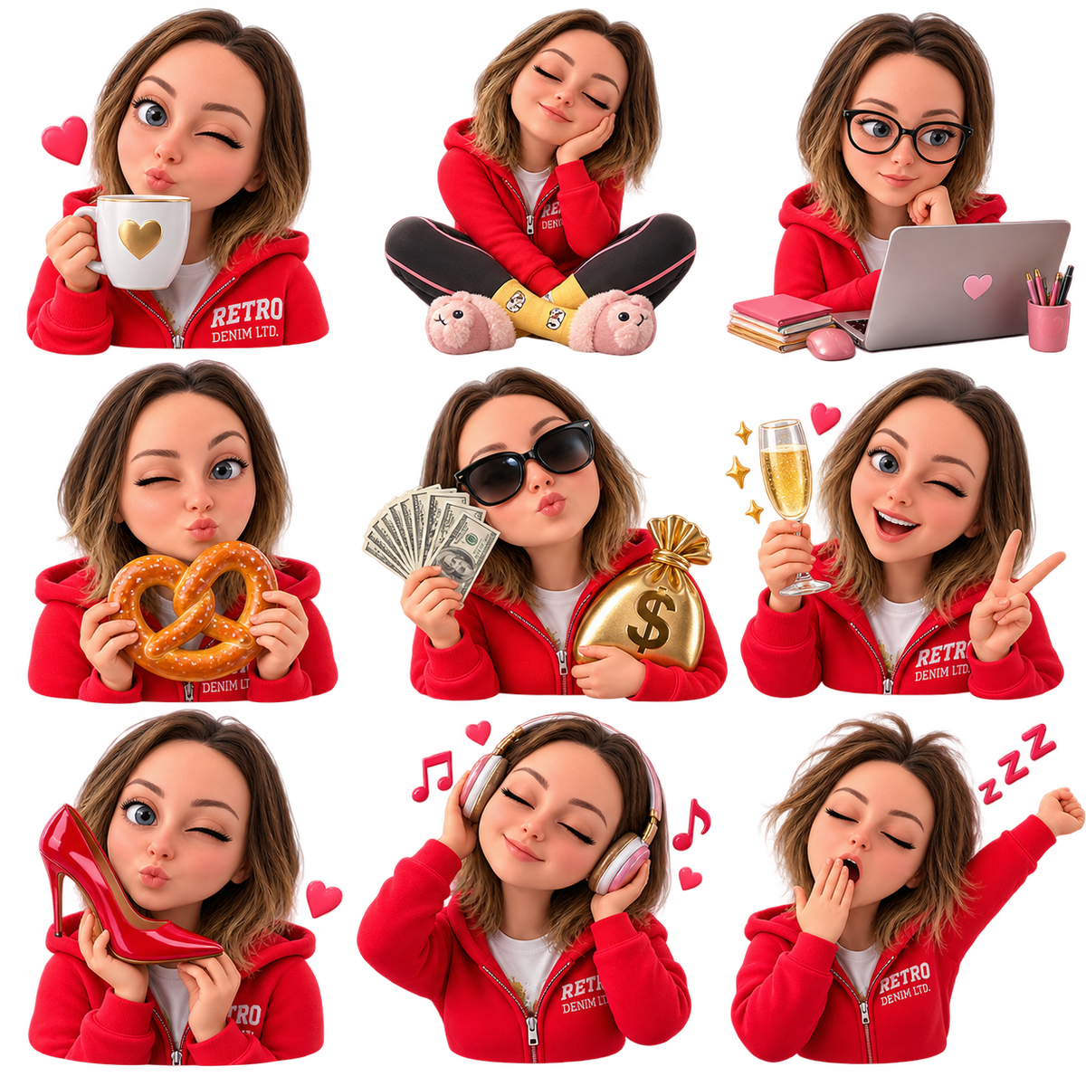Stickers. A girls nine emotions .