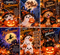 Collage greeting card. Halloween.