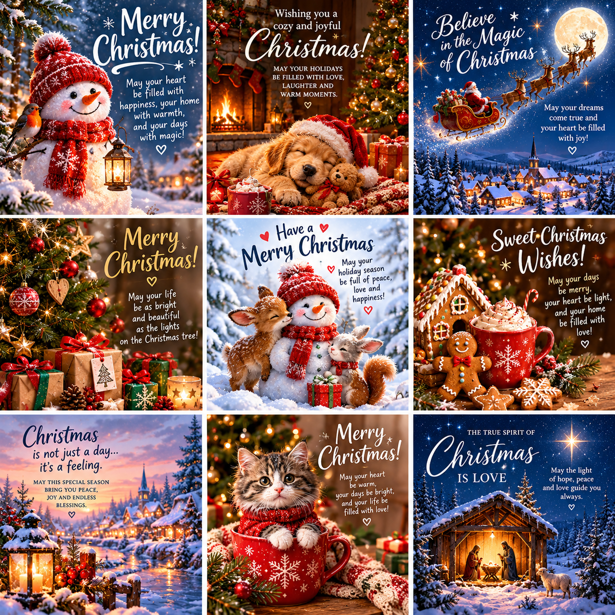 A Christmas mosaic in nine postcards.