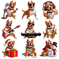 Sticker. Weihnachts-Sticker-Paket mit einem Hund.