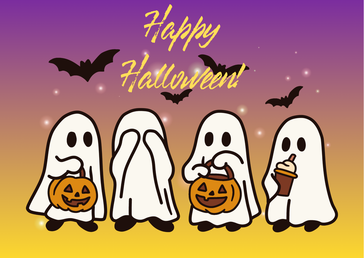 Anime Halloween Postcard – Printable Digital Download