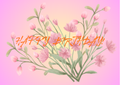 Happy Birthday Floral Postcard – Printable Digital Download