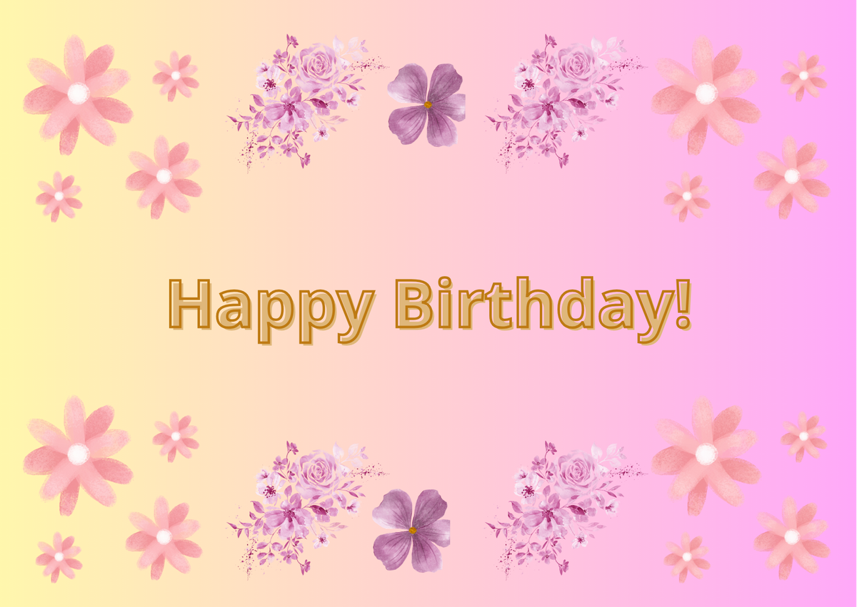 Happy Birthday Postcard – Printable Digital Download