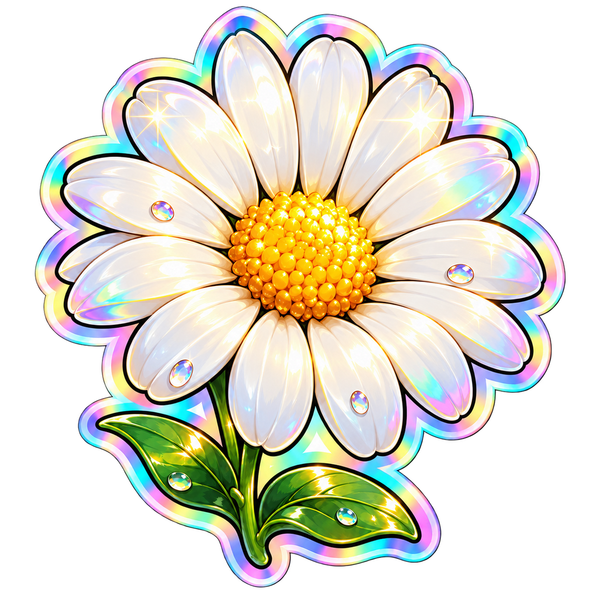 Digital sticker PNG. Printable sticker. Instant download. Daisy flower.