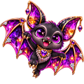 Halloween Anime Bat with Jewel Digital Stickers