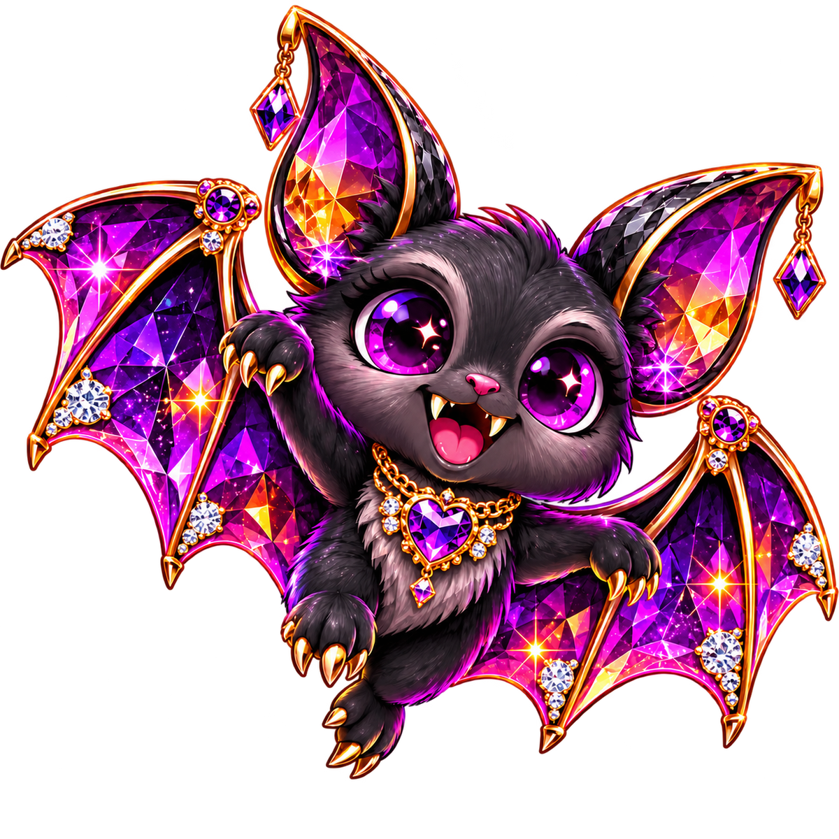 Halloween Anime Bat with Jewel Digital Stickers