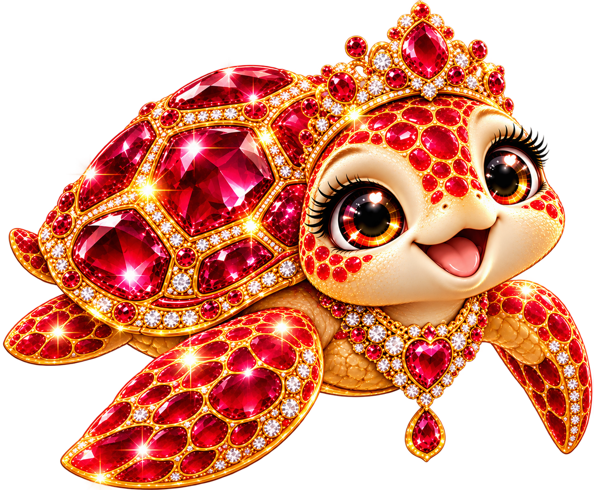 NFT sticker. Ruby turtle.