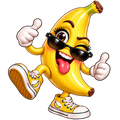Cool Banana Mascot Sticker – Digital PNG Sticker