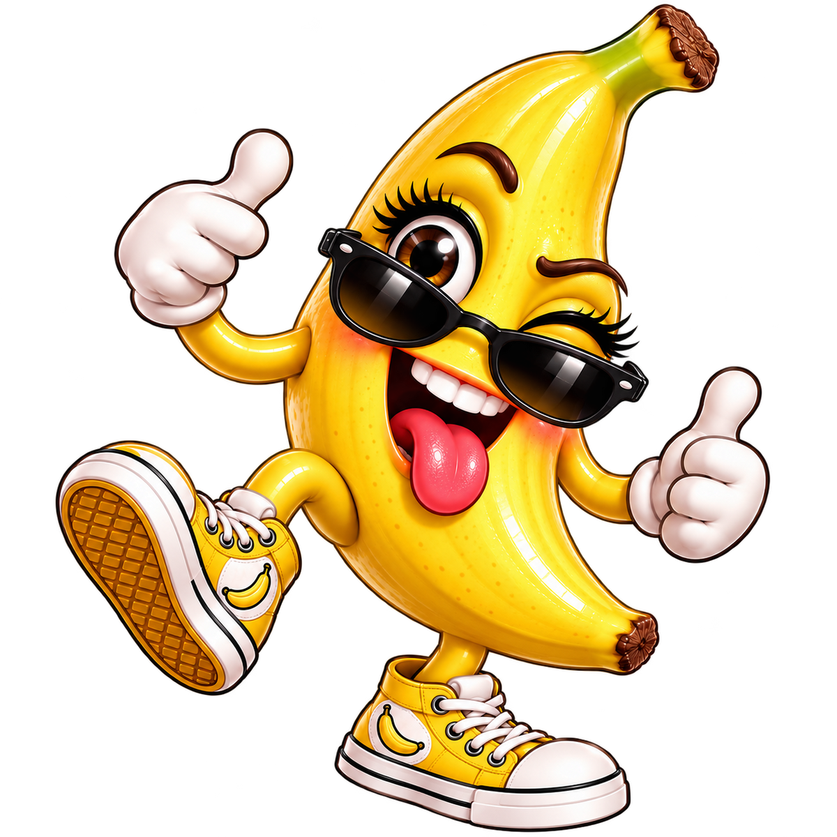 Cool Banana Mascot Sticker – Digital PNG Sticker