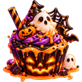 Glitter Halloween Ghost Cupcake – Digital Sticker Download