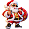 Cool Santa with Gift Sack – Christmas Digital Artwork