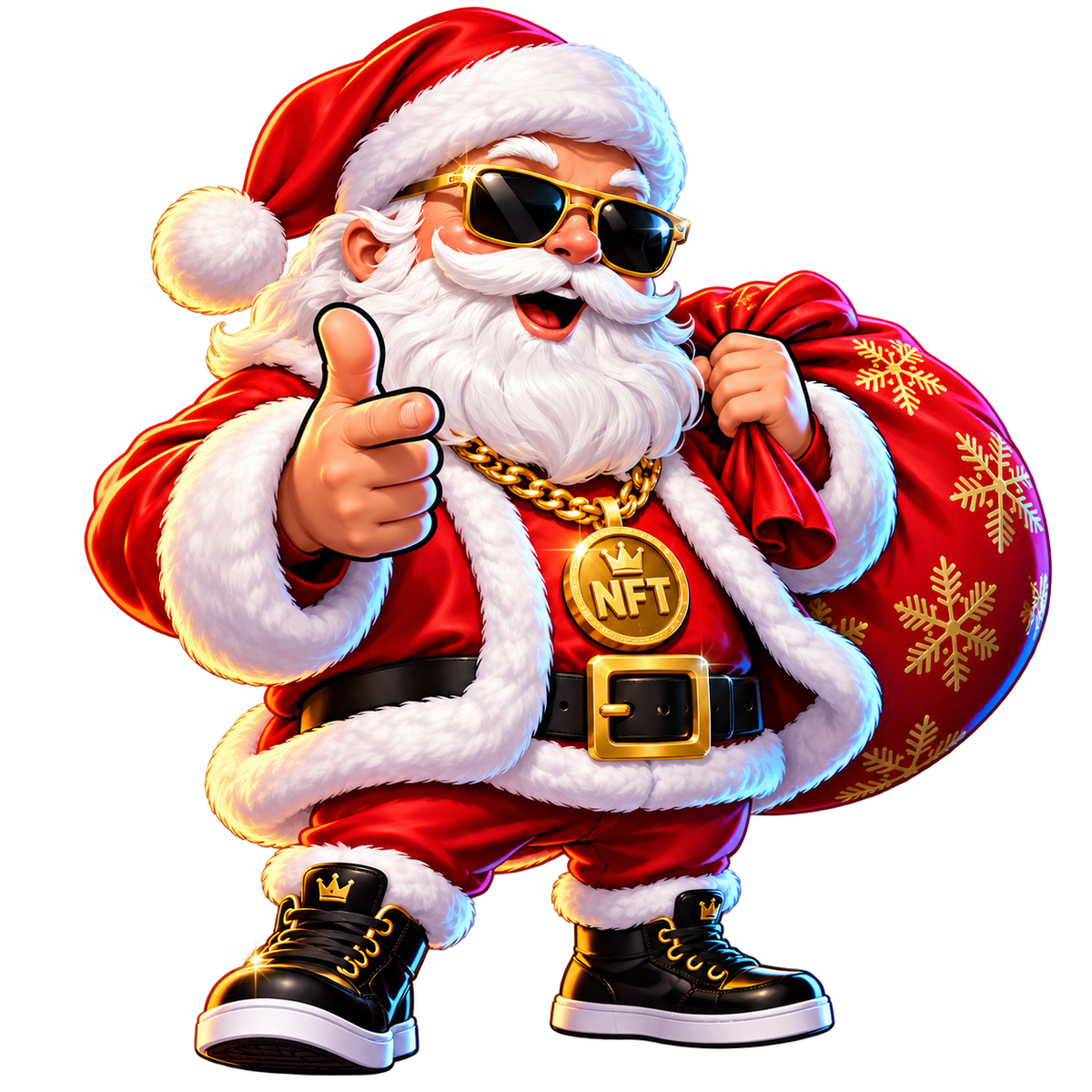 Cool Santa with Gift Sack – Christmas Digital Artwork