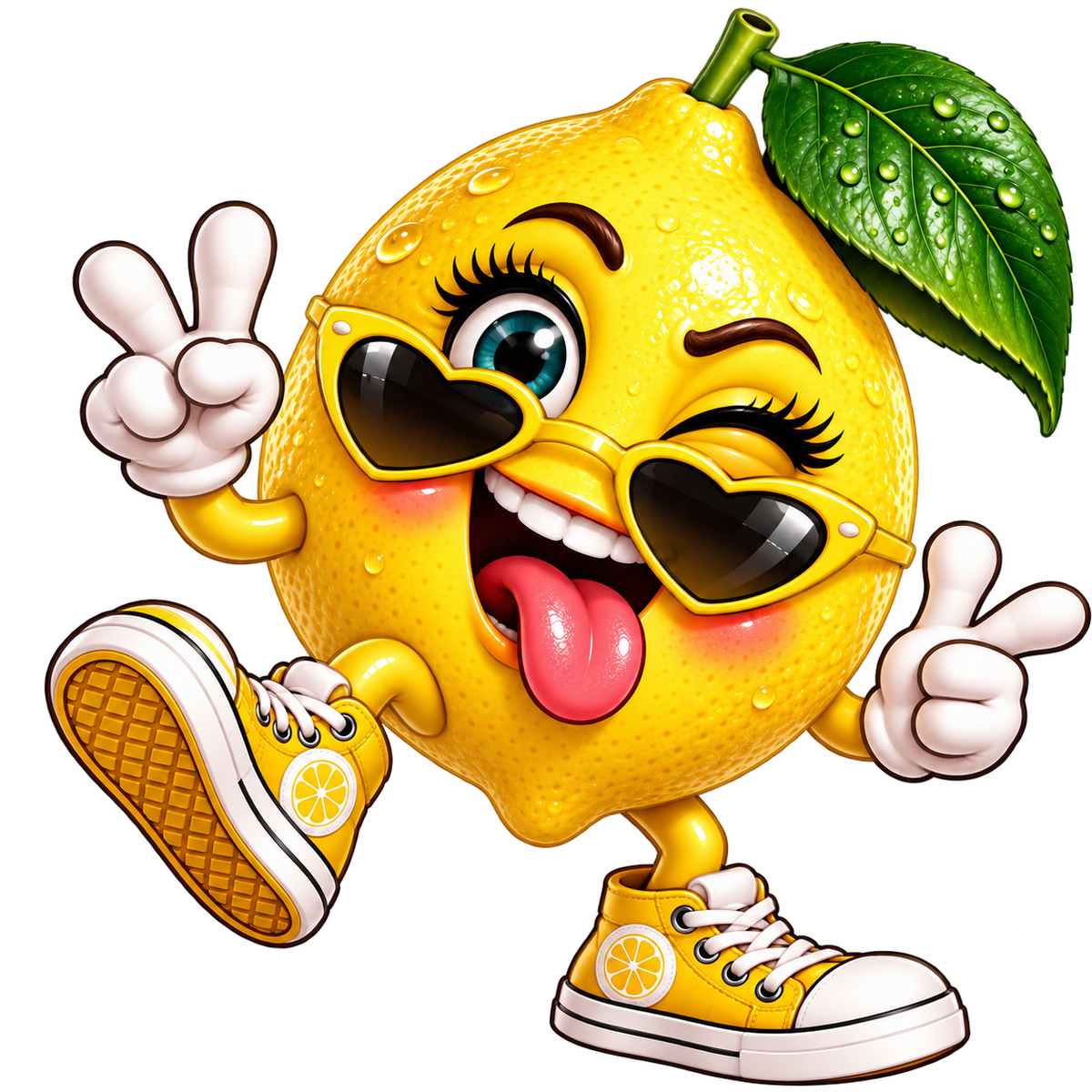 Dancing Lemon Mascot Sticker – Digital PNG Sticker