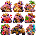 Sparkling Hippo Queen Stickers | Anime Digital Sticker PNG
