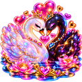 Sparkling Swans Valentine Sticker