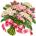 Digital sticker PNG. Printable sticker. Yarrow flowers.