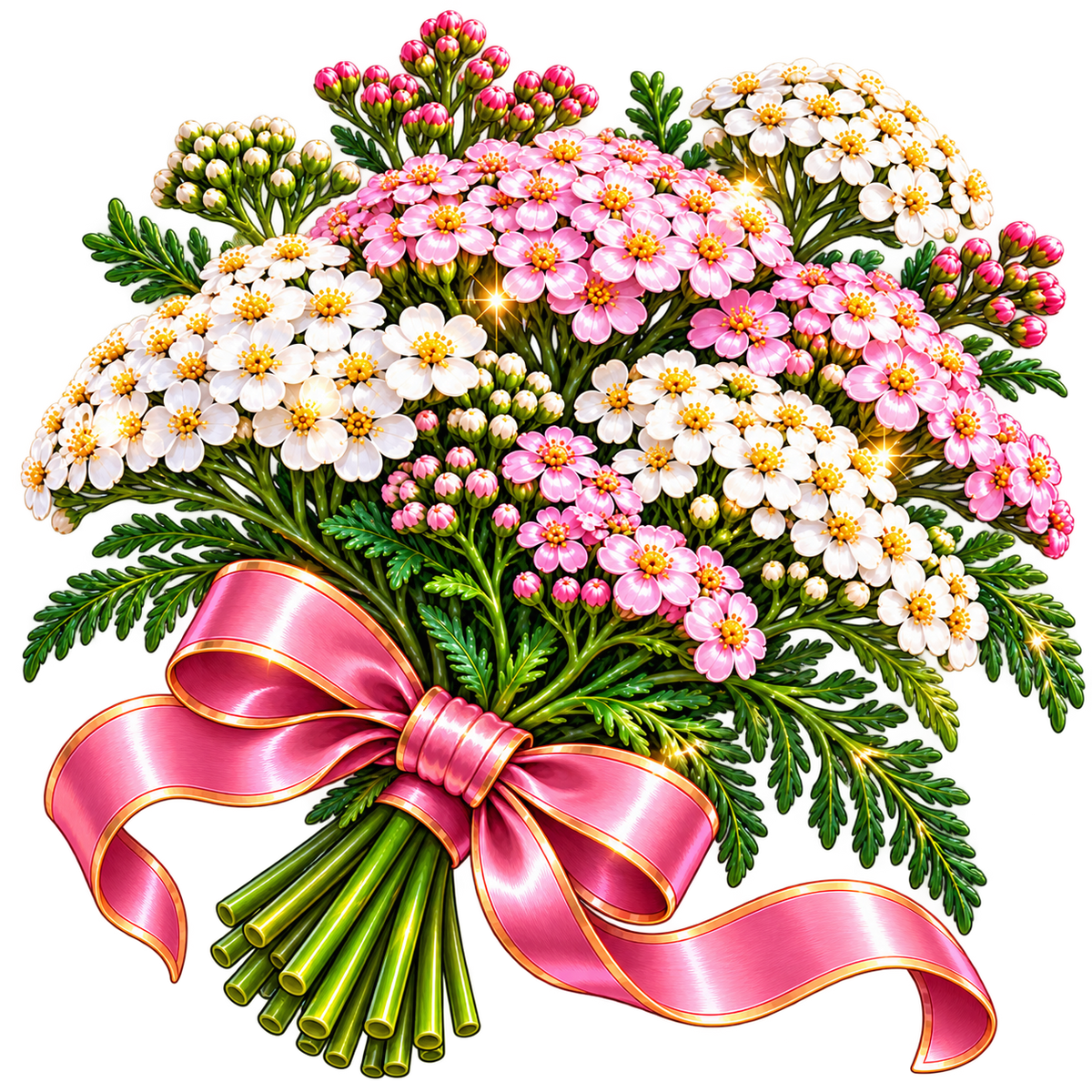 Digital sticker PNG. Printable sticker. Yarrow flowers.