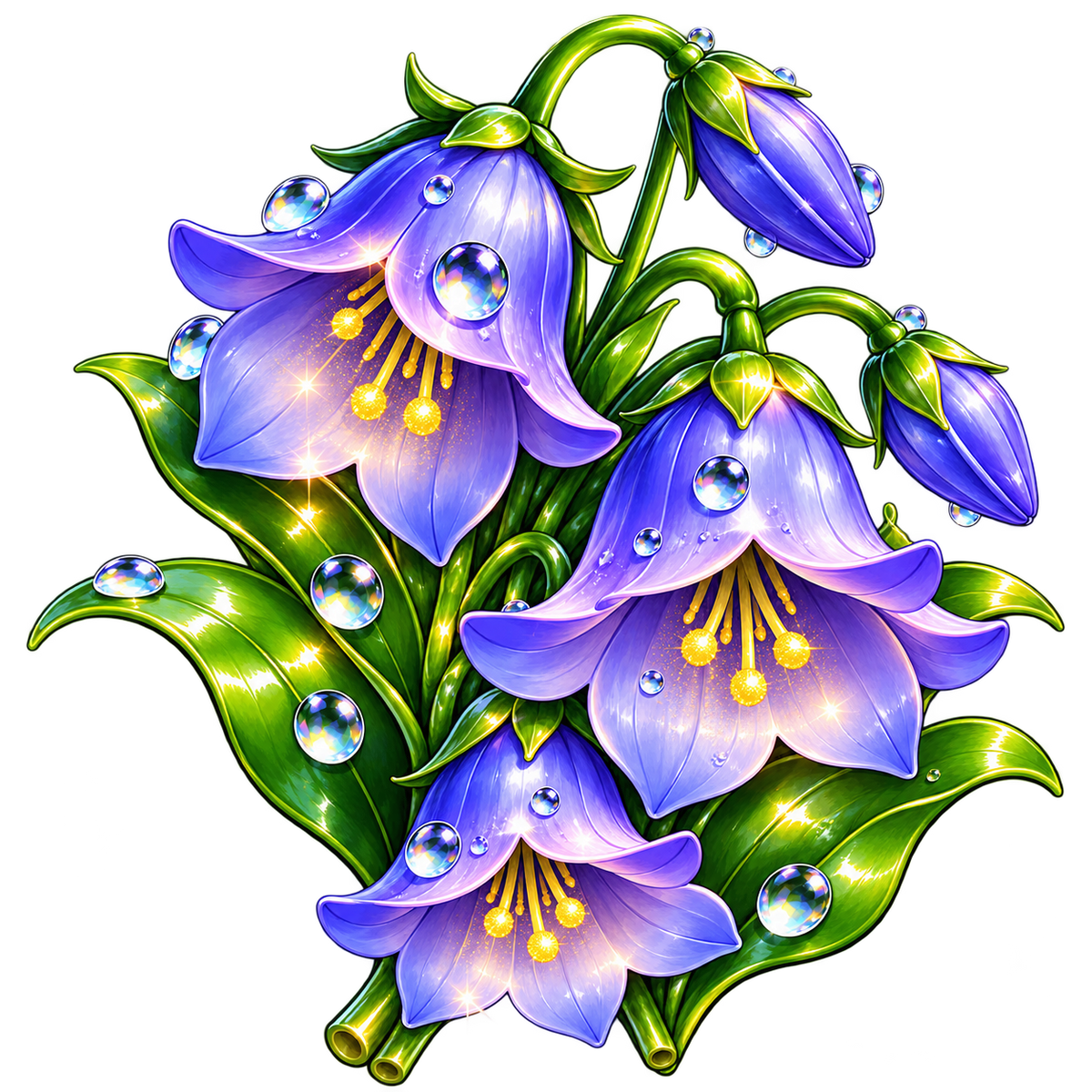 Digital sticker PNG. Printable sticker. Instant download. Bellflower.
