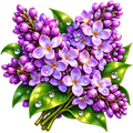 Digital sticker PNG. Printable sticker. Instant download. Lilac flower.