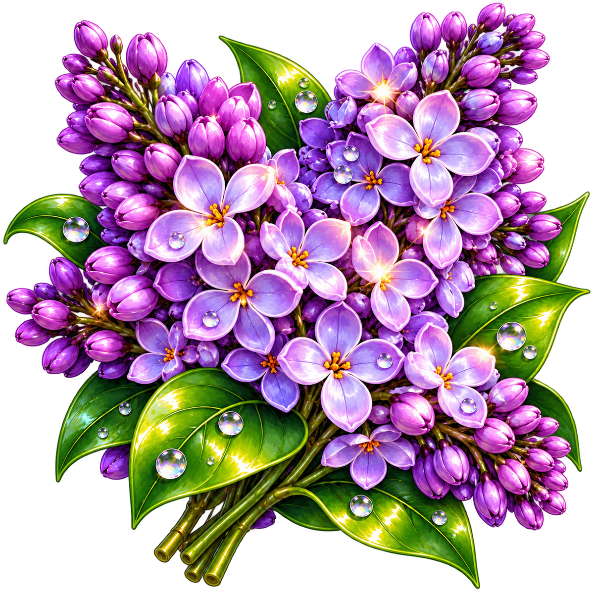 Digital sticker PNG. Printable sticker. Instant download. Lilac flower.