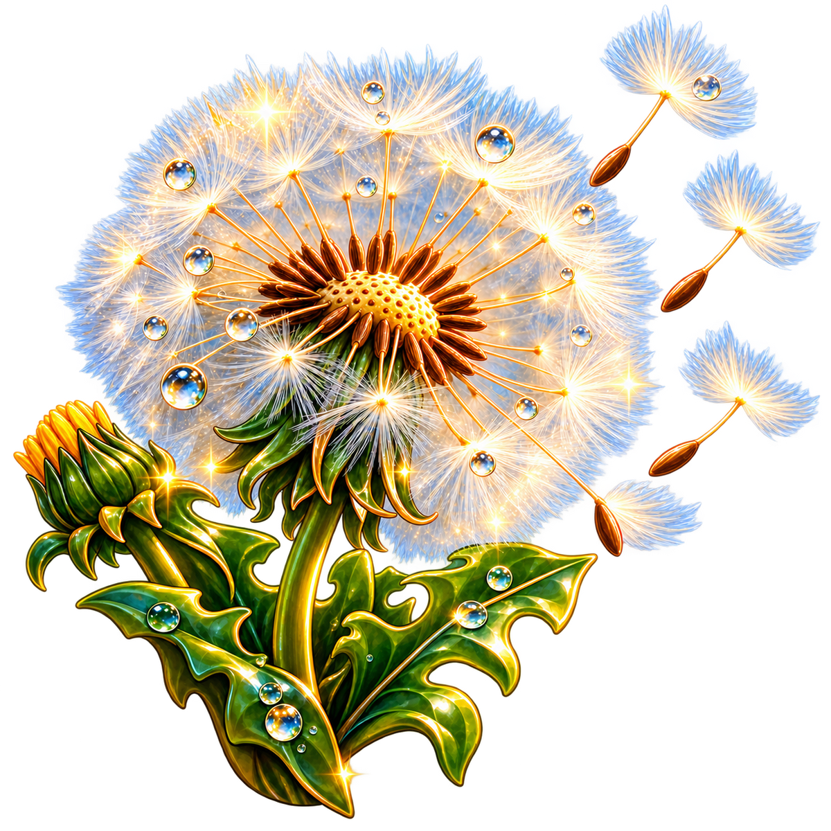 Digital sticker PNG. Printable sticker. Instant download. Dandelion flower.