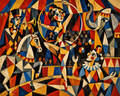 Style cubism. Circus.