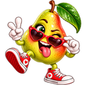 Sassy Pear Mascot Sticker Vol. 2 – Digital PNG Sticker