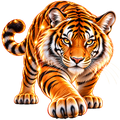 Digitaler Sticker PNG. Ausdruckbarer Sticker. Sofort-Download. NFT-Sticker Tiger.