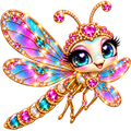 NFT sticker. Diamond dragonfly.