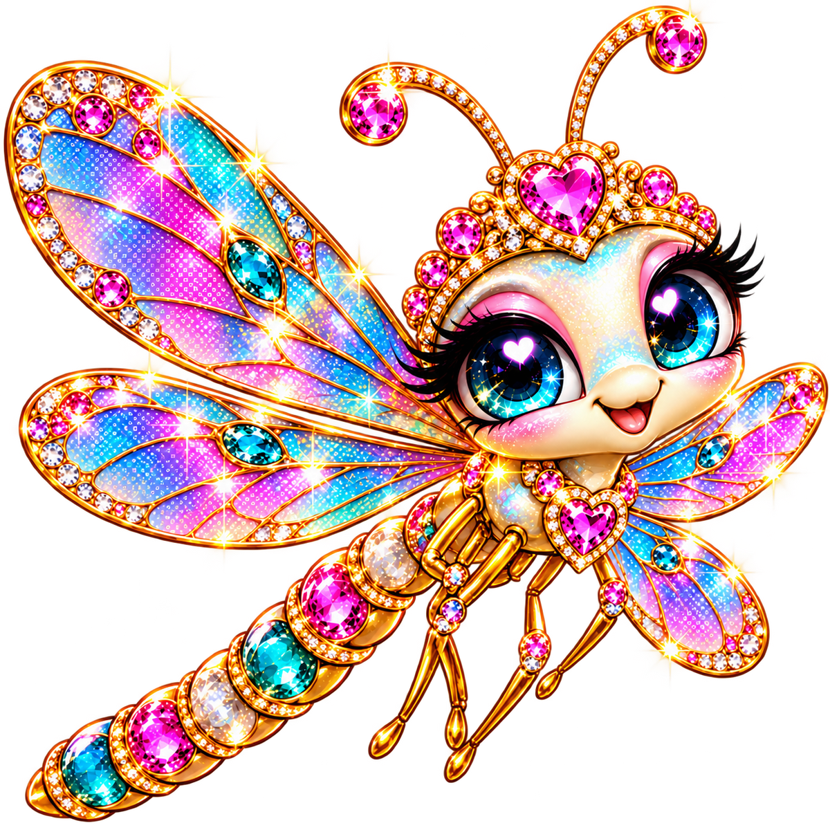 NFT sticker. Diamond dragonfly.