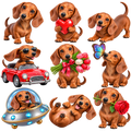 Cute Dachshund Adventures Digital Sticker Sheet