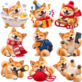 Cute Shiba Inu Digital Sticker Sheet